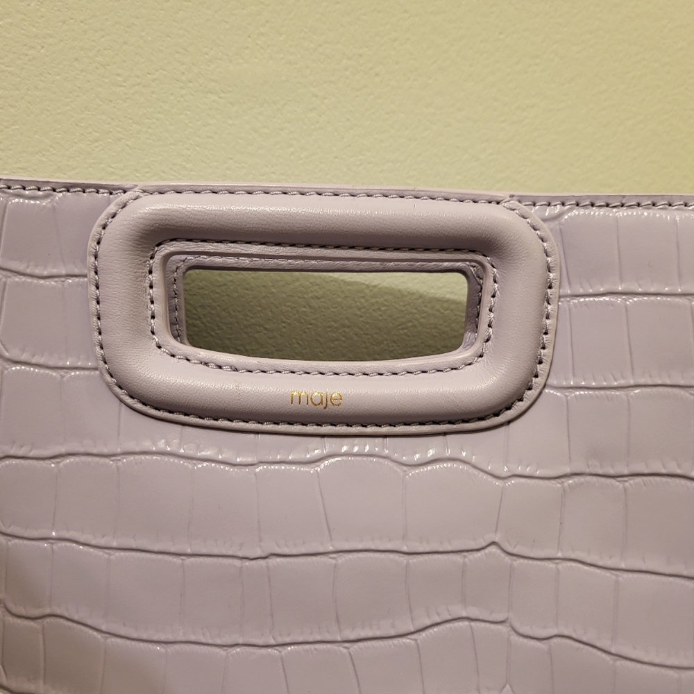 Maje M Embossed Leather Bag Violet        (rare color to find) - Picture 2 of 14